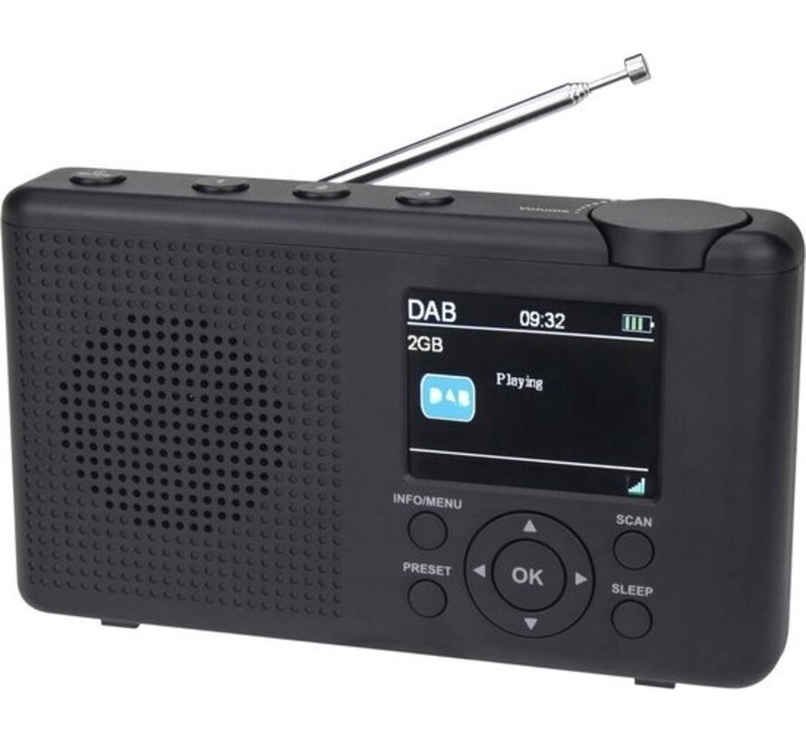 Reflexion Radio portable DAB+ et FM - avec batterie rechargeable et prise pour casque d'écoute - anthracite/gris