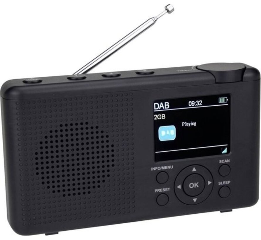 Reflexion Radio portable DAB+ et FM - avec batterie rechargeable et prise pour casque d'écoute - anthracite/gris