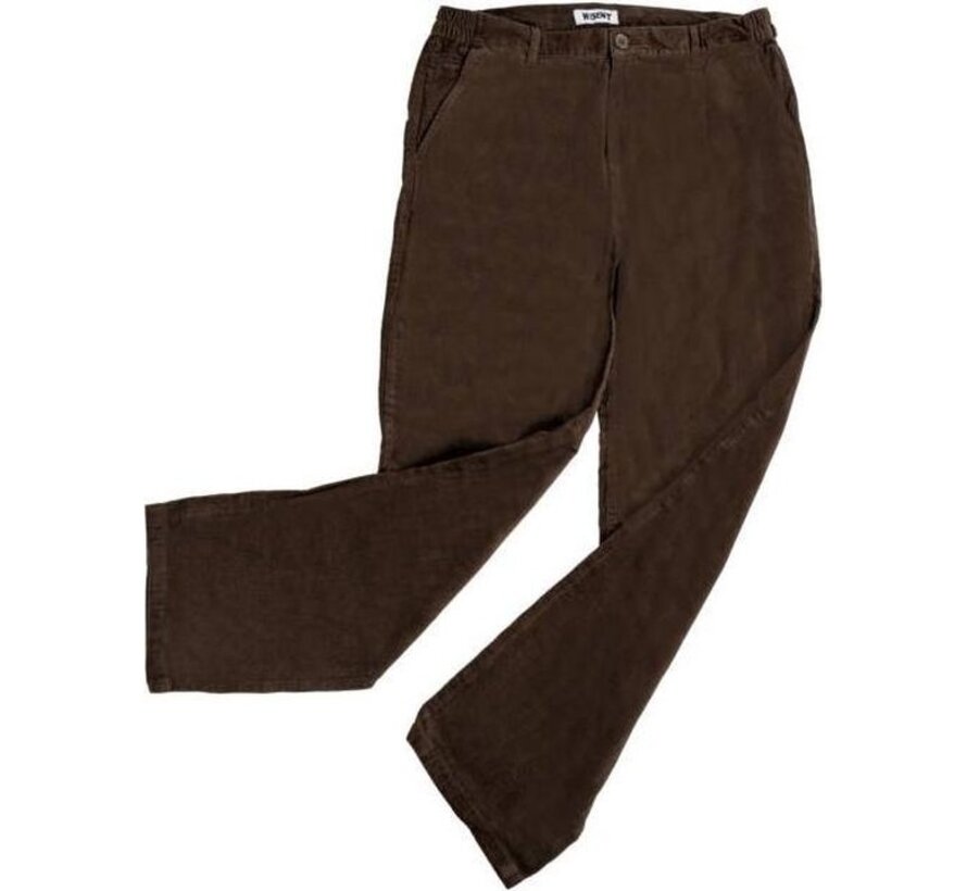 Pantalon en velours côtelé stretch avec taille élastique marron taille 48