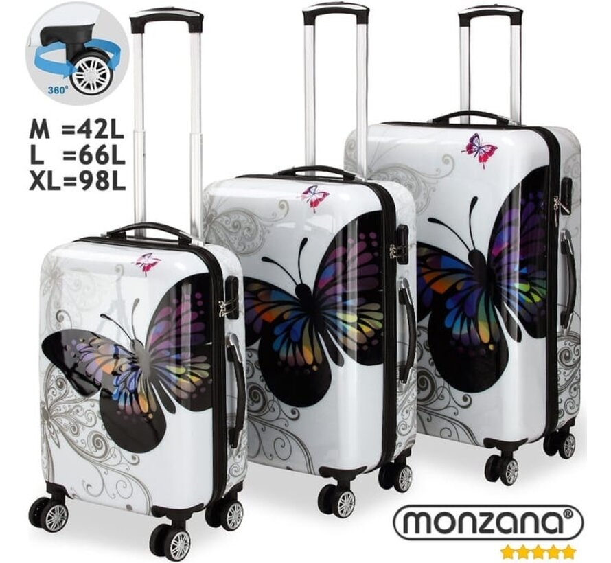 Set de 3 valises de voyages Monzana - Bagage Cabine - 42L, 66L, 98L