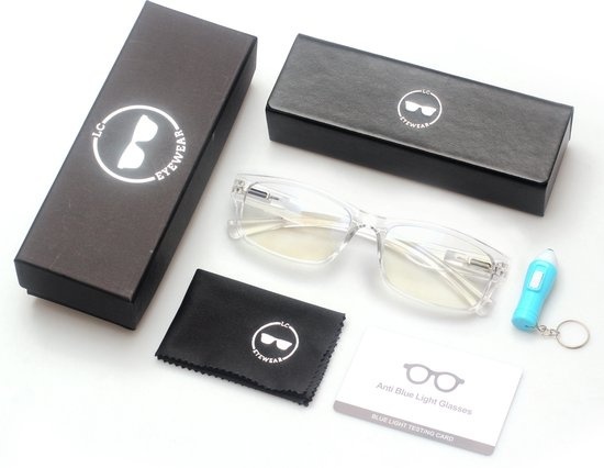 LC Eyewear Lunettes d'ordinateur - Lunettes à lumière bleue - Lunettes à lumière bleue - Lunettes d'affichage - Unisexe - Transparent - Design