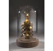 Heitronic Arbre de Noël LED sous cloche en verre