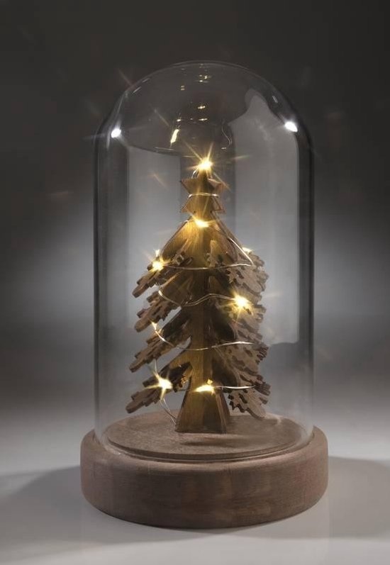 Arbre de Noël LED sous cloche en verre