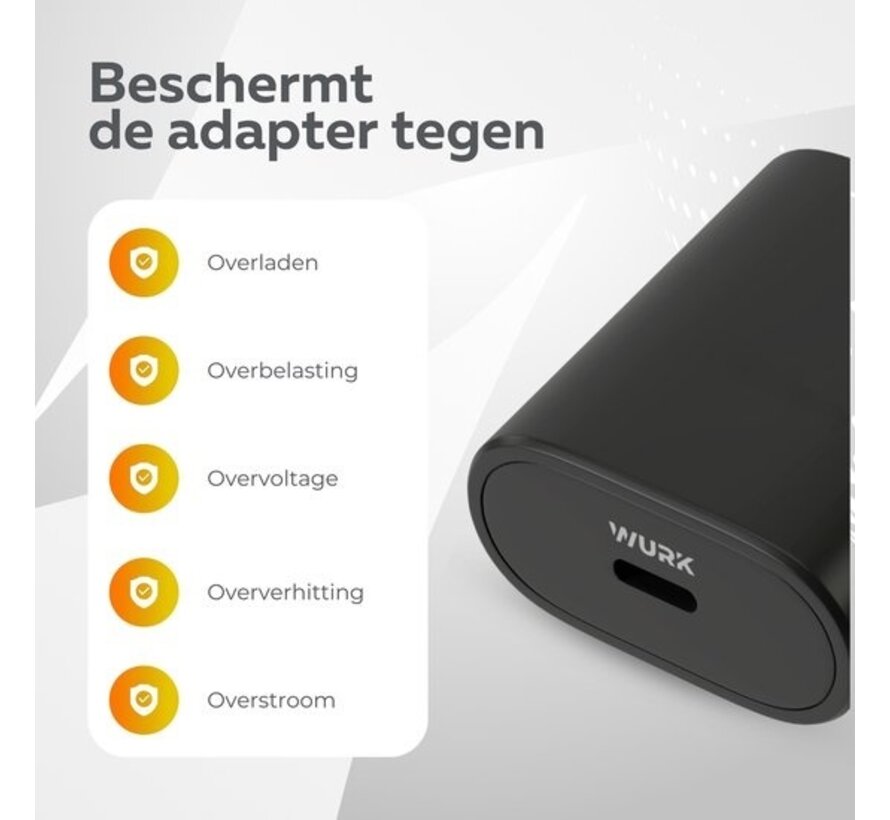 Adaptateur USB-C - Wurk - Chargeur rapide - Chargeur iPhone - Chargeur Samsung - Adaptateur 25W