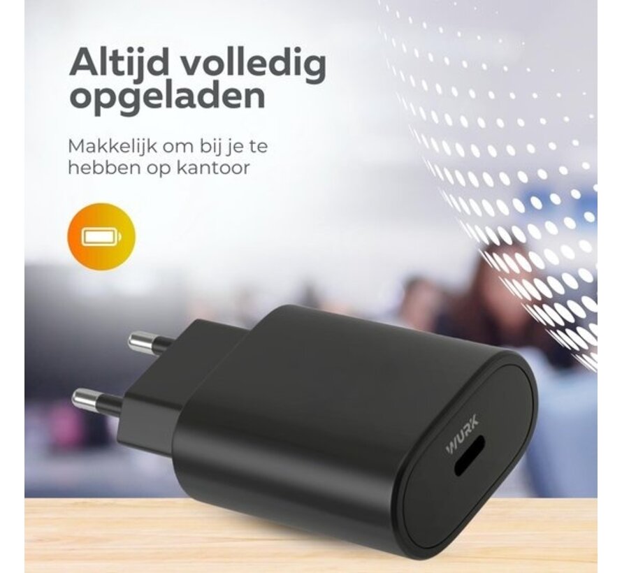 Adaptateur USB-C - Wurk - Chargeur rapide - Chargeur iPhone - Chargeur Samsung - Adaptateur 25W