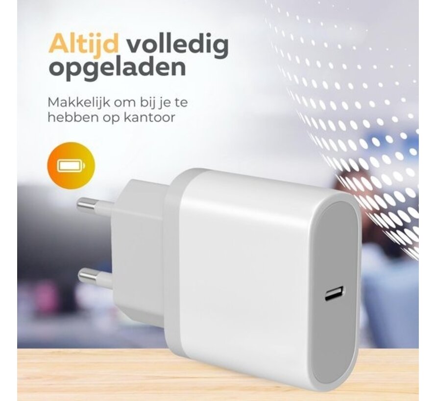 Adaptateur USB-C - Wurk - Chargeur rapide 20W - Convient aux produits Apple et Samsung - Chargeur rapide - Chargeur USB-C - 20W