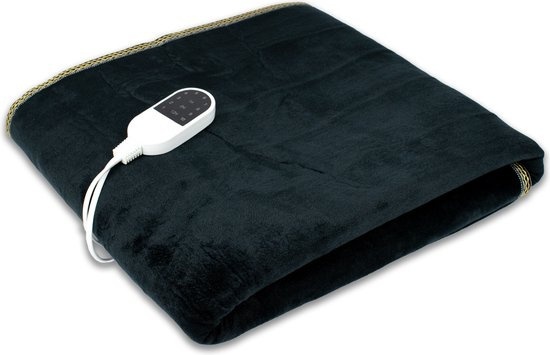 Couverture électrique - 150x120 cm - Protection contre la surchauffe - Avec minuterie - 9 niveaux - 2 personnes - Noir