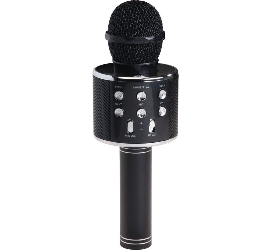 Denver Karaoke Microphone Bluetooth - Sans fil - Ensemble Karaoké - Haut-parleur intégré - AUX - MicroSD - KMS20 - Noir