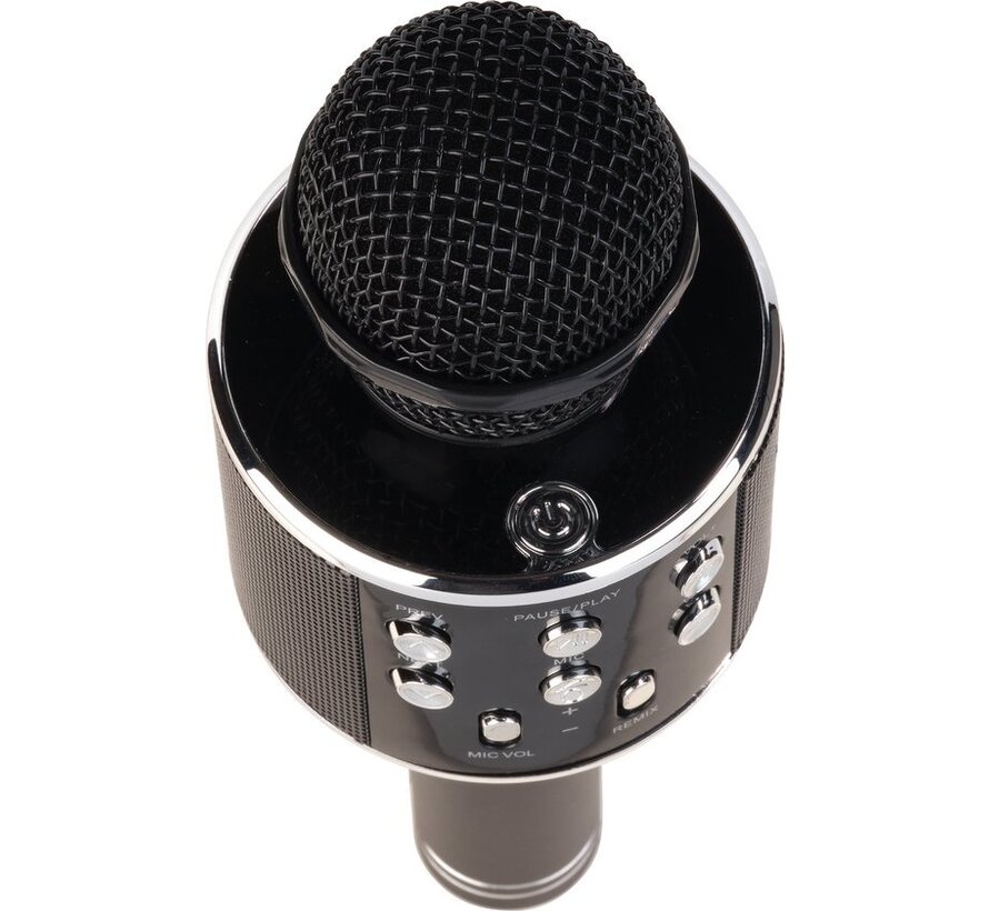 Denver Karaoke Microphone Bluetooth - Sans fil - Ensemble Karaoké - Haut-parleur intégré - AUX - MicroSD - KMS20 - Noir