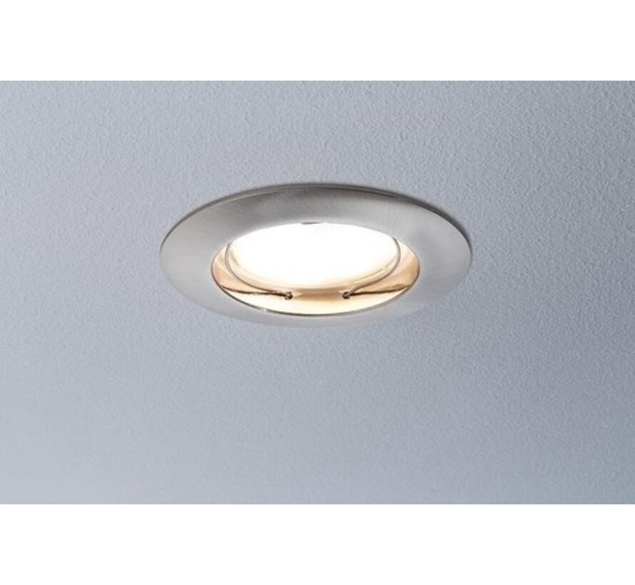 Paulmann 93958 Coin LED éclairage encastré pour salle de bain Set de 3 pièces 21 W Blanc chaud Fer (brossé)