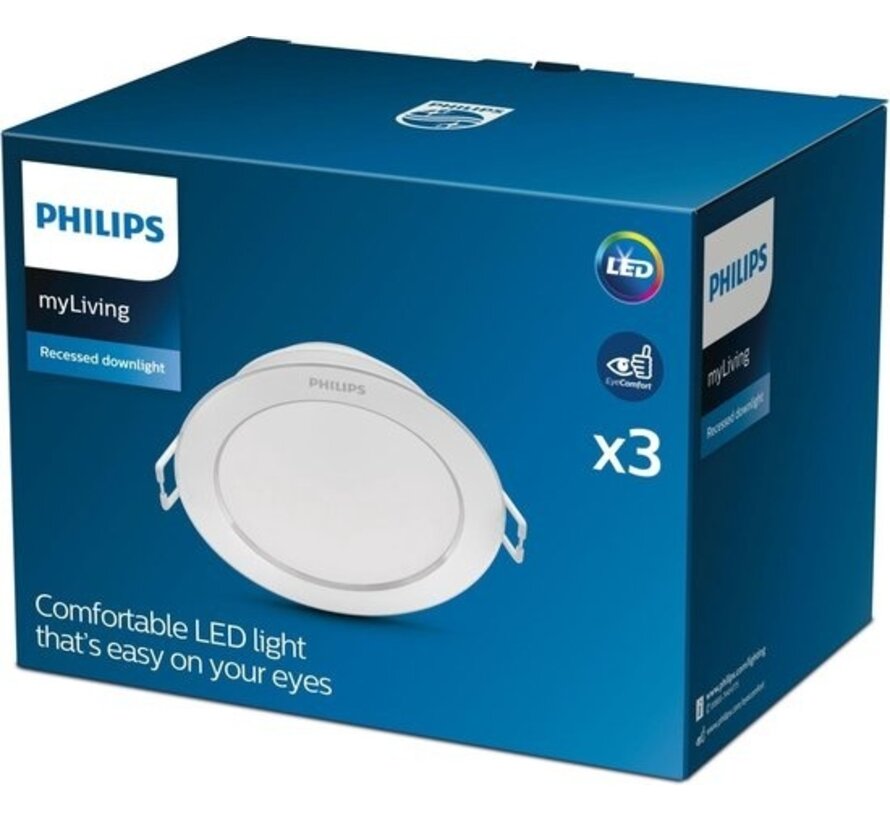 Philips Diamond Downlight LED 3x3,5W/300lm Round White