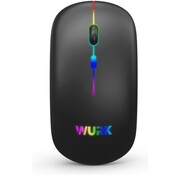 Wurk Wurk Wireless RGB Mouse - Rechargeable - Bluetooth 4.0 - 2.4GHz - USB - Sans fil - Souris d'ordinateur - Ordinateur portable - PC - Noir