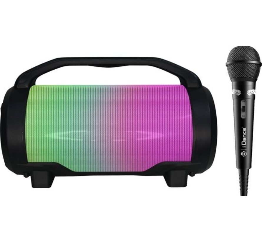 iDance CYCLONE400BK Kit Karaoké - Enceinte de fête Bluetooth avec éclairage LED Disco - Microphone inclus