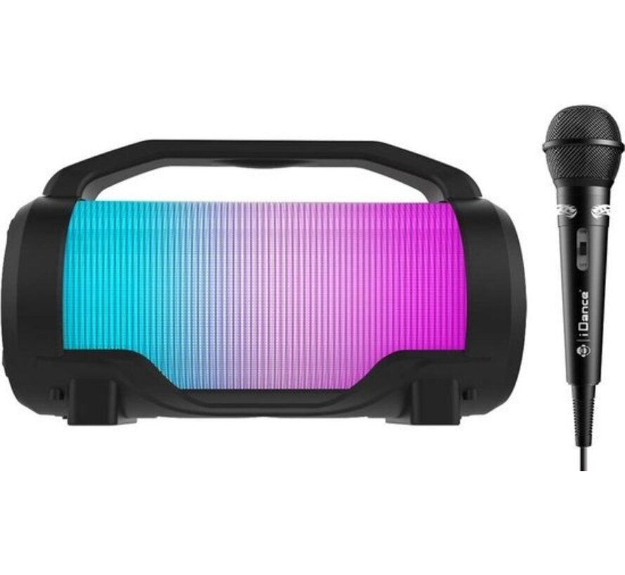 iDance CYCLONE400BK Kit Karaoké - Enceinte de fête Bluetooth avec éclairage LED Disco - Microphone inclus