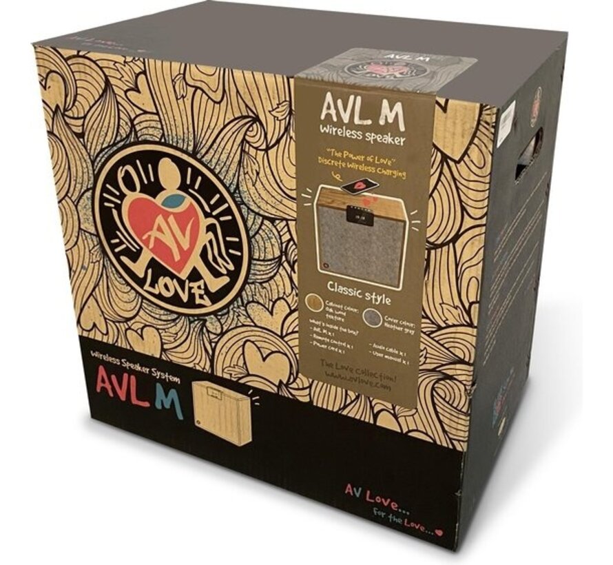 Avlove AVLM - Système Hifi Large - Haut-parleur/Enceinte - Design Bamboo Grey