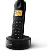 Philips Philips D1601B/01- Téléphone DECT sans fil avec 1 combiné, grand écran (4,1 cm) et identification de l'appelant - Noir