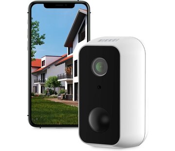 Nikkei Nikkei CAM5 Caméra de sécurité extérieure - Sans fil - Caméra extérieure IP Full HD avec WiFi - Détecteur de mouvement et vision nocturne - Etanche (IP65) - Smart App