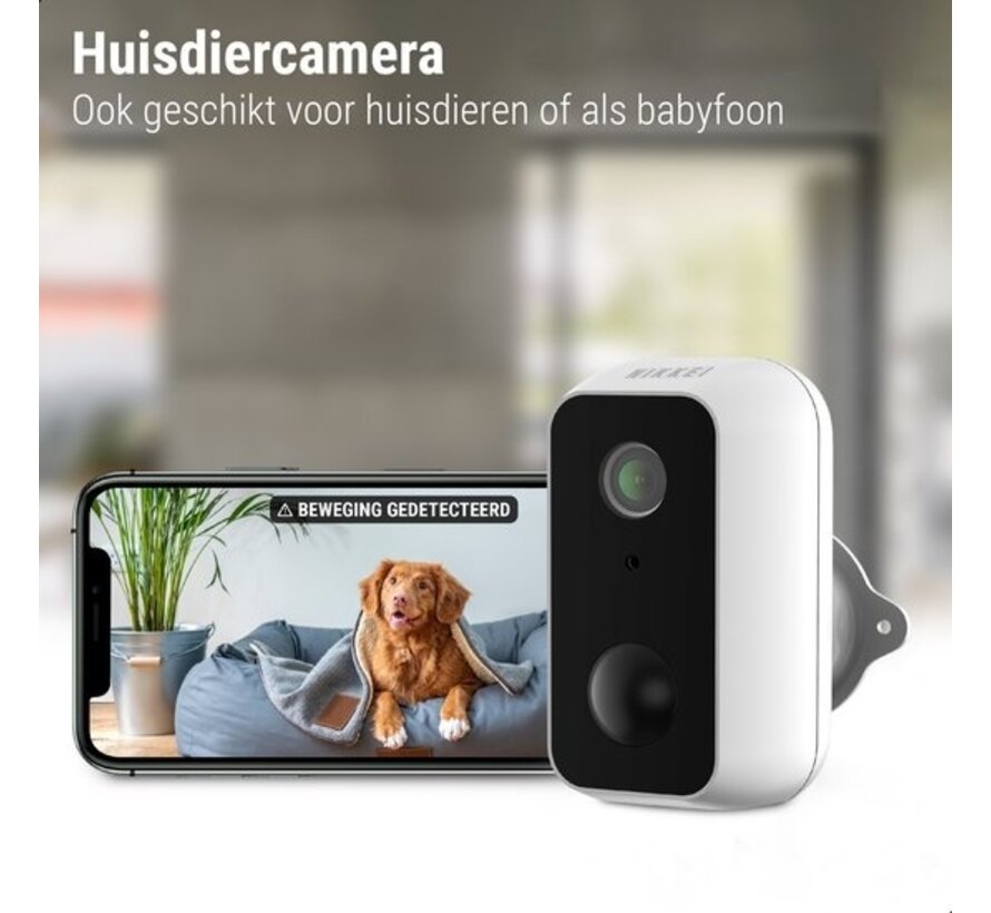Nikkei CAM5 Caméra de sécurité extérieure - Sans fil - Caméra extérieure IP Full HD avec WiFi - Détecteur de mouvement et vision nocturne - Etanche (IP65) - Smart App