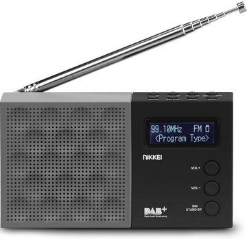 Nikkei Nikkei NDB30BK Radio DAB+ portable - Radio-réveil - Sans fil - Noir/Gris