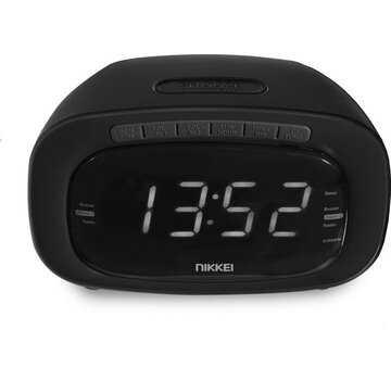 Nikkei Nikkei NR200BK Radio-réveil - Radio-réveil - Fonction Snooze et Buzzer - Réveil de voyage - Tuner FM - Noir