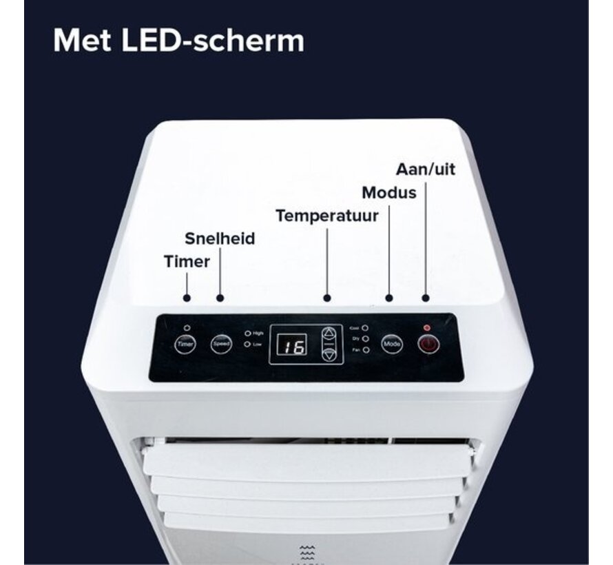 Climatiseur mobile avec déshumidificateur - SEEGER -  Kit d'installation inclus - Pour chambre et salon - Climatisation - 7000 BTU  - SAC7000 - Blanc