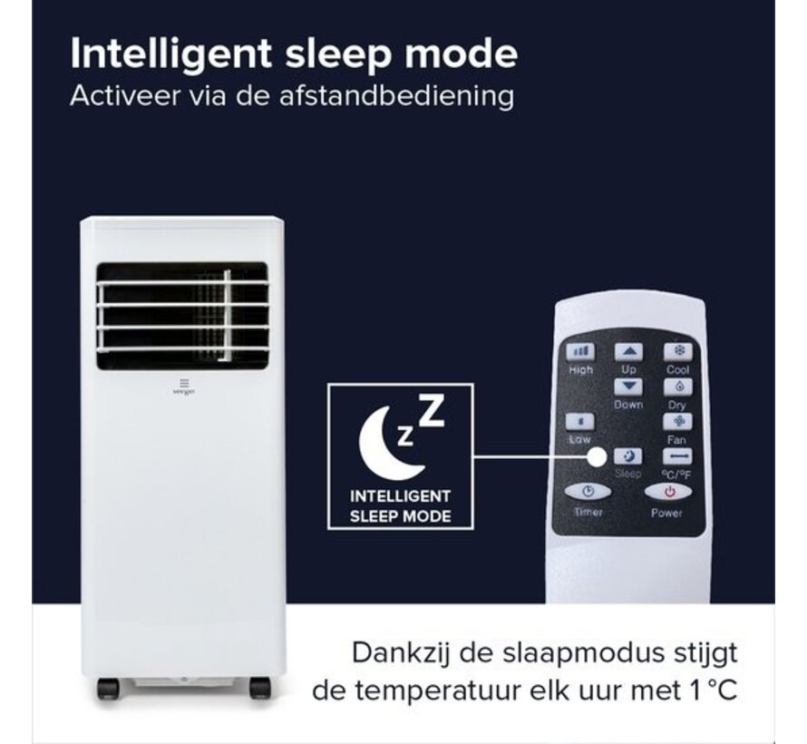 Climatiseur mobile avec déshumidificateur - SEEGER -  Kit d'installation inclus - Pour chambre et salon - Climatisation - 7000 BTU  - SAC7000 - Blanc