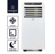 SEEGER Climatiseur mobile avec déshumidificateur - 9000 BTU - Kit d'installation inclus - Pour chambre et salon - Climatisation - SAC9000 - Blanc