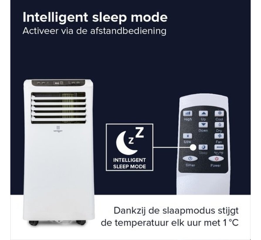 SEEGER Climatiseur mobile avec déshumidificateur - 9000 BTU - Kit d'installation inclus - Pour chambre et salon - Climatisation - SAC9000 - Blanc