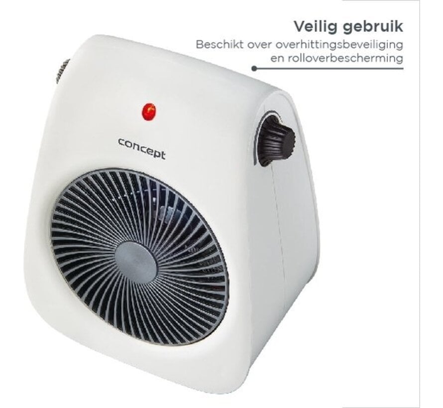 Concept VT7040 Ventilateur - Avec fonction de flux d'air chaud - Ventiler et chauffer - Blanc