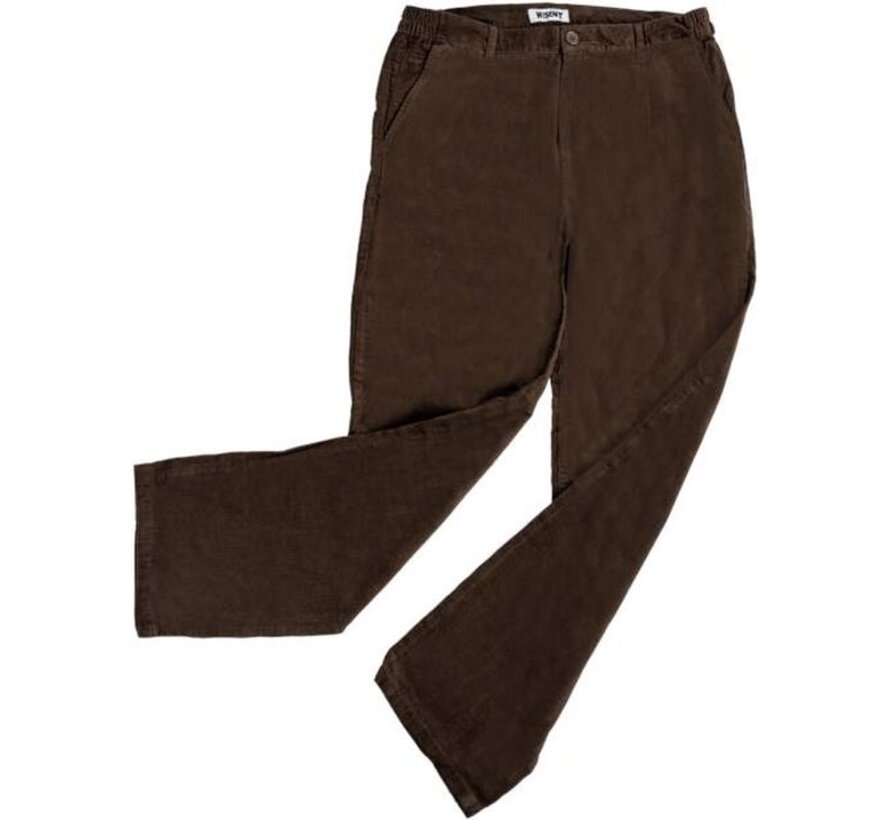 Wisent Pantalon en velours côtelé stretch avec taille élastique bleu marine taille 28 (court)