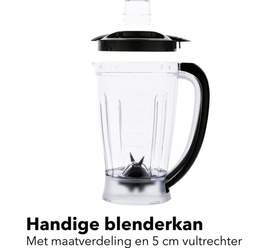 Daewoo DKB350BK Blender - 1.25 litres - lames en acier inoxydable - Smoothie maker - Noir