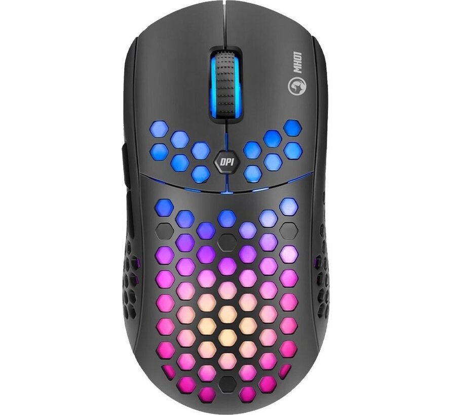 Marvo MH01 BK, Ambidextre, Optique, USB Type-A, 6400 DPI, Noir