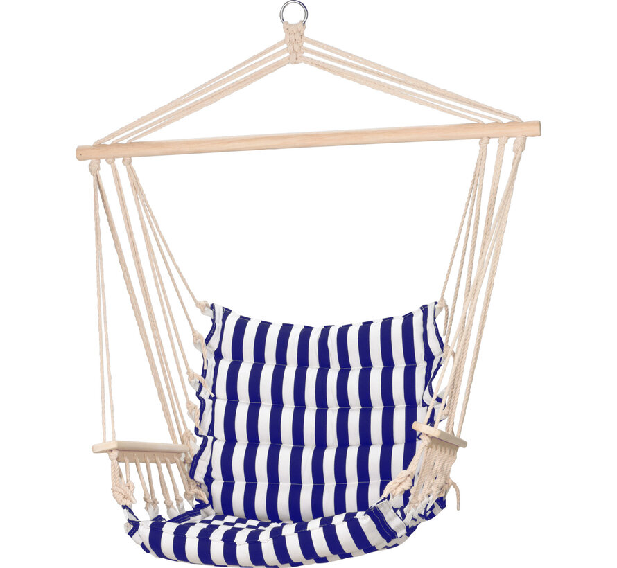 Hamac avec support Chaise hamac avec bandes bleues - 50x45x 100cm