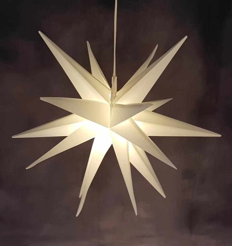 Étoile LED en plastique 58 cm, blanche
