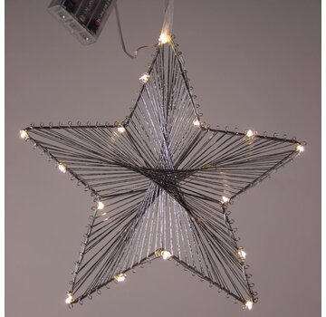 Star-Max Étoile décorative avec 20 LED blanc chaud, fonctionnant sur piles
