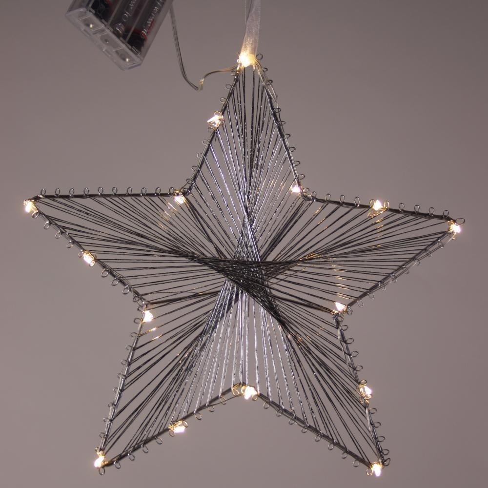 Étoile décorative avec 20 LED blanc chaud, fonctionnant sur piles