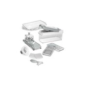 Genius Nicer Dicer Fusion, set, blanc/gris, 14 pièces