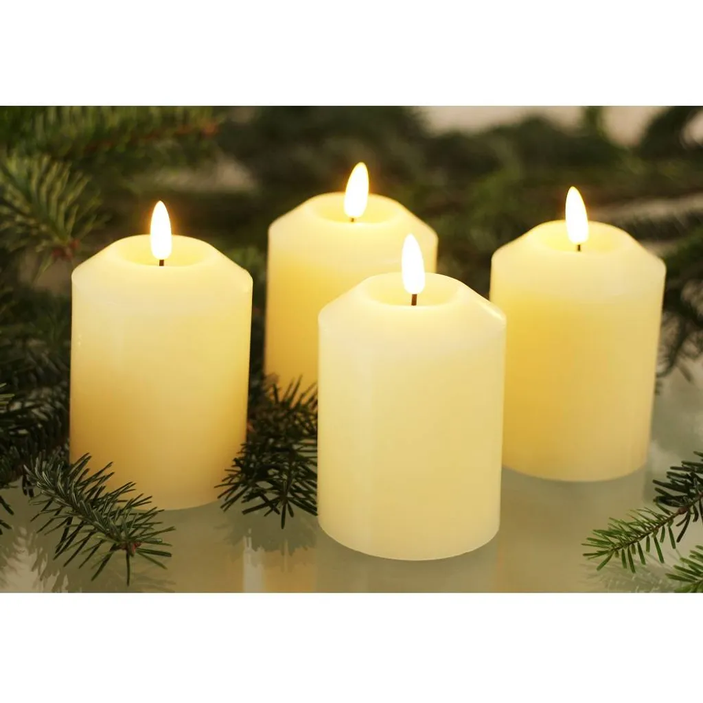 Set LED 4 bougies crème