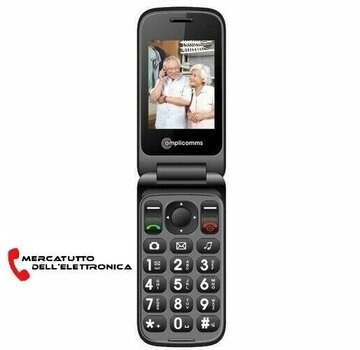 Amplicomms Téléphone portable PowerTel M6750 pliable, bouton SOS et socle de chargement