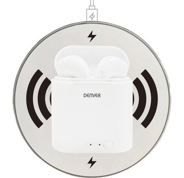 Denver Écouteurs sans fil Denver avec chargeur QI - Écouteurs Bluetooth - Fonction cloche - Écouteurs sans fil - TWQ40P