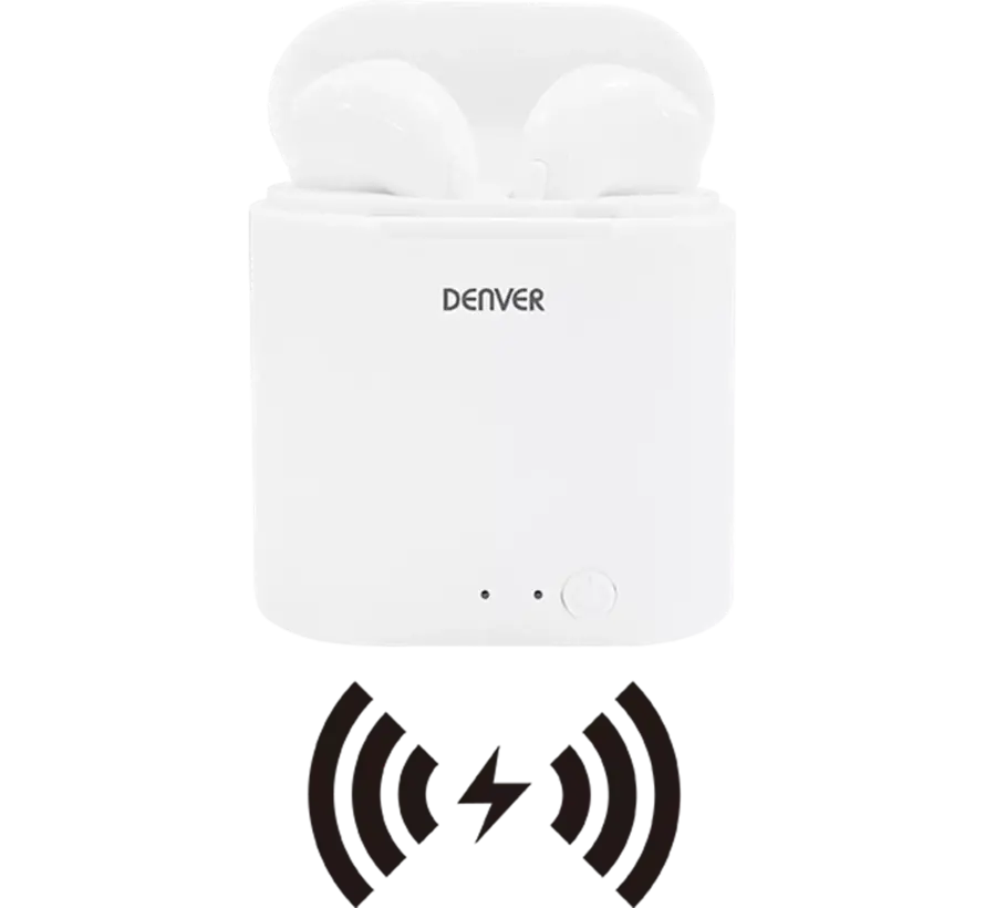 Écouteurs sans fil Denver avec chargeur QI - Écouteurs Bluetooth - Fonction cloche - Écouteurs sans fil - TWQ40P