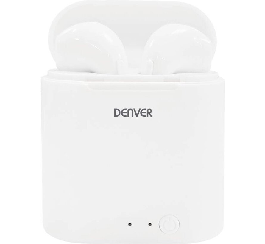 Écouteurs sans fil Denver avec chargeur QI - Écouteurs Bluetooth - Fonction cloche - Écouteurs sans fil - TWQ40P