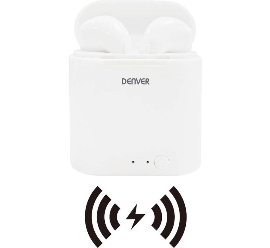 Écouteurs sans fil Denver avec chargeur QI - Écouteurs Bluetooth - Fonction cloche - Écouteurs sans fil - TWQ40P