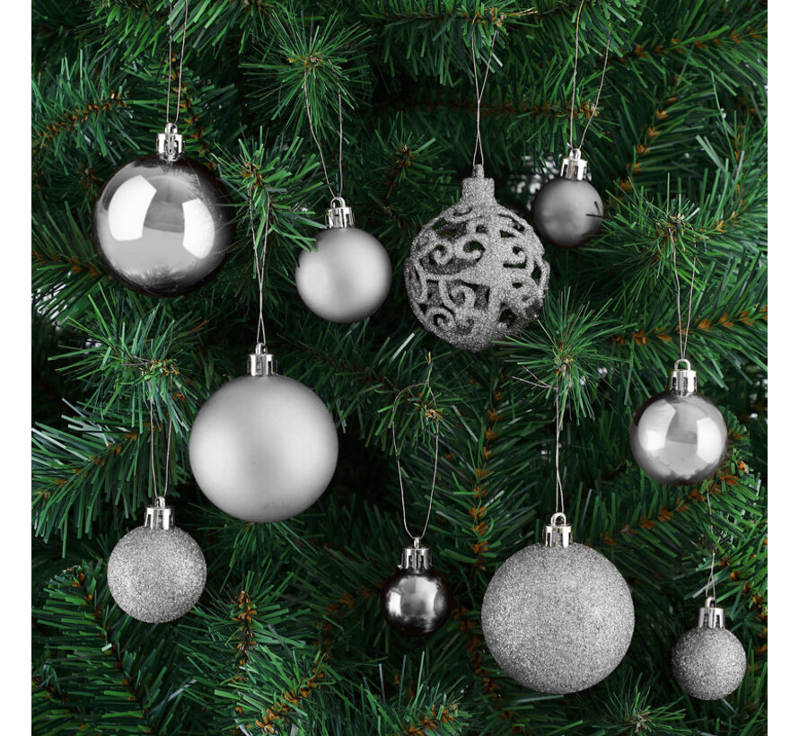DUB Boules de Noël - Décoration de l'arbre de Noël - Décoration de l'arbre de Noël - Argent 100 St.