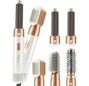 Fineza Brosse coiffante 5 en 1 - Fineza - Multistyler - Airstyler - 4 Embouts - Blanc/Or Rose