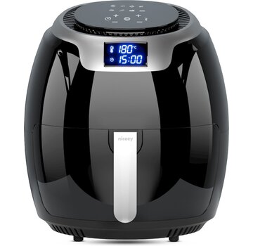 Niceey Niceey Airfryer XXL - Friteuse à air chaud - 1800W - 8.0L - Livre de recettes inclus - Noir