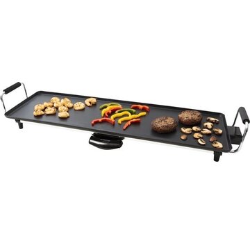 Inventum Inventum TP700 - Gril Teppanyaki - Gril de table - Surface de cuisson lisse 70 x 23 cm - Revêtement antiadhésif - 1800 watts - Plaque de cuisson - Noir/RVS