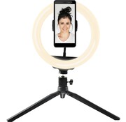 Denver Denver RLS801 Ring Light avec trépied - Lampe Tiktok 8 pouces avec support de téléphone - Ring Light 19cm de haut