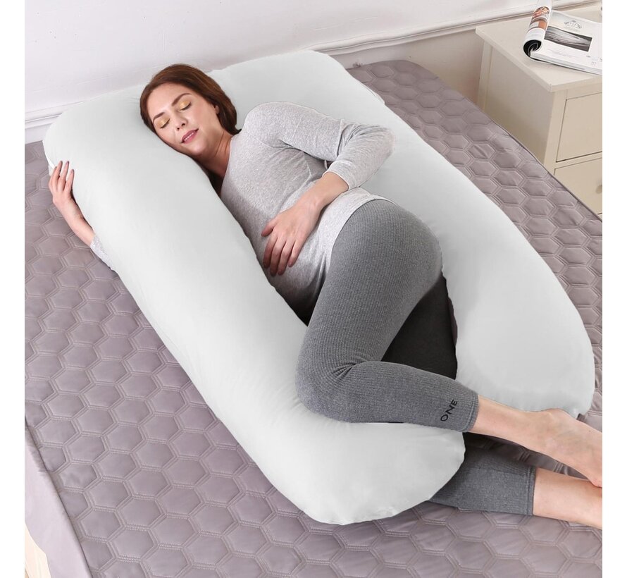 Litollo® Coussin de maternité XXL - Coussin d'allaitement - Coussin de corps - 280cm - Housse amovible - Blanc