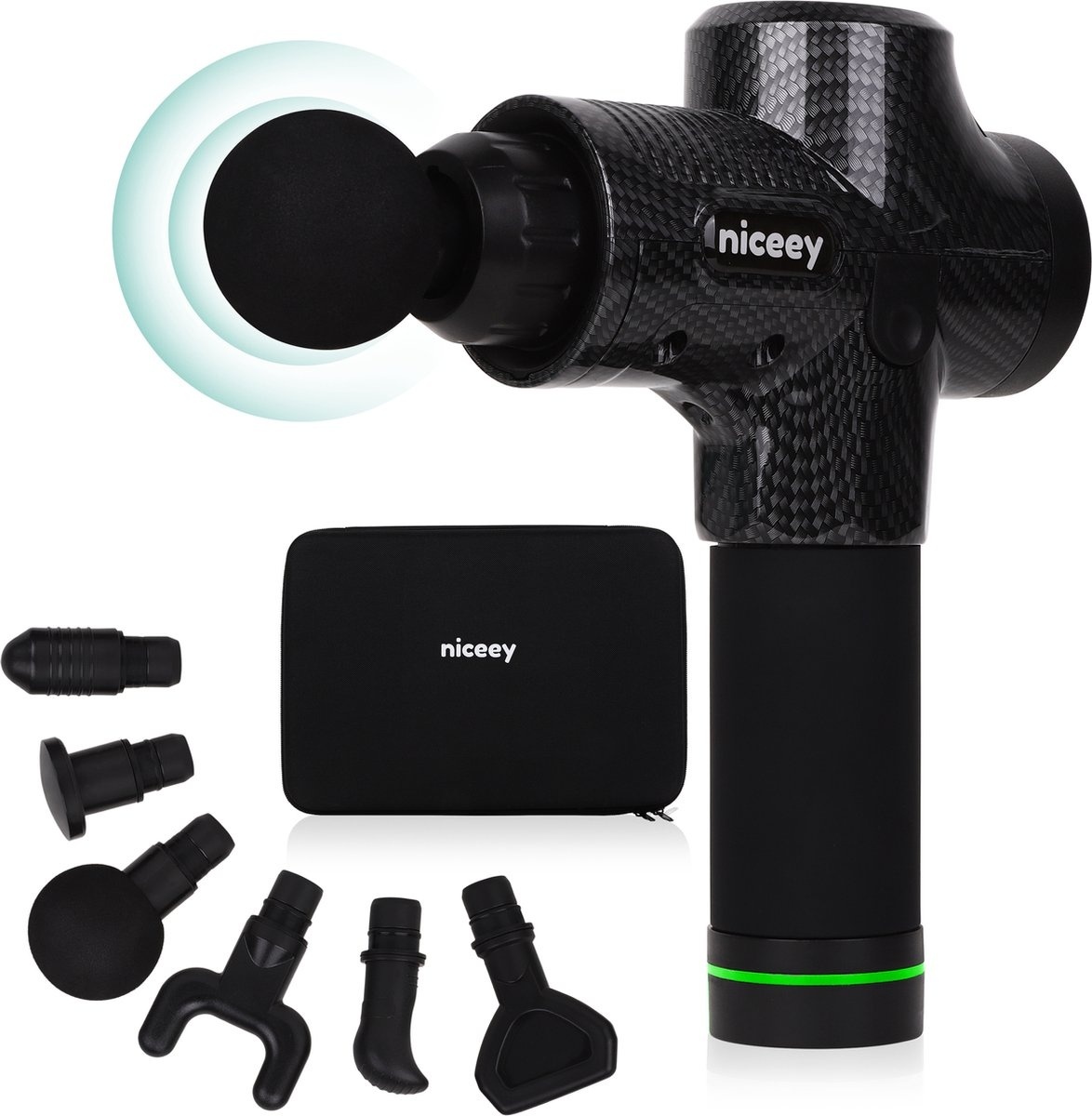Pistolet de massage professionnel - Niceey - Sans fil - Noir